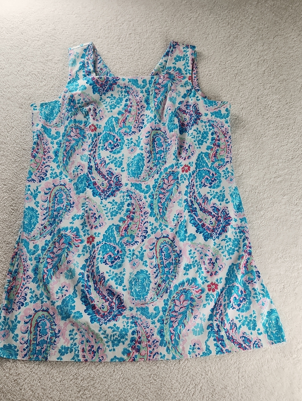 Womens Tank Dress, White, Blue & Pink  20w Back Zip Spring Summer Wedding Guest